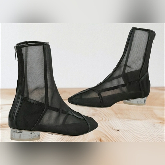 Retro Black 7 Granny Grunge Goth Whimsical Cottage Fairycore Ankle Boots New - Picture 3 of 4